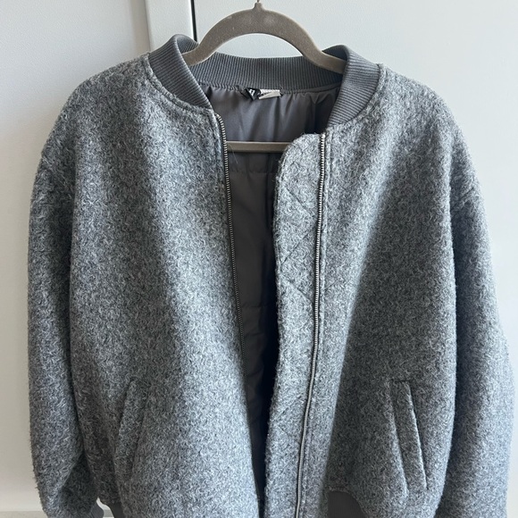 H&M GREY BOMBER JACKET - Picture 2 of 4